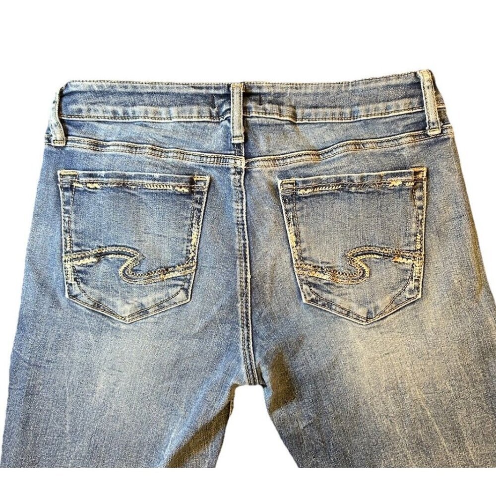 Silver Elyse Bootcut Jeans Curvy Fit Mid Rise Slim Women's Size W29 L31 - Picture 11 of 12